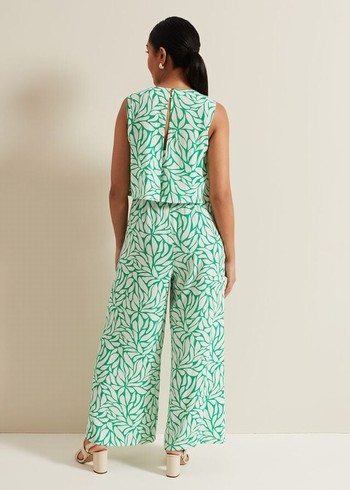 Phase Eight Petite Aubrey Geo Jumpsuit Green USA | 6209317-LP